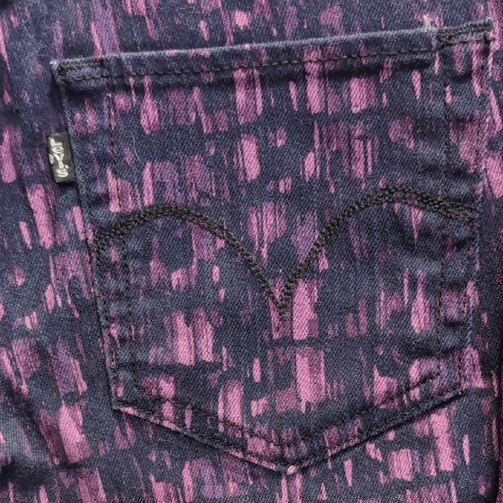 Levi's Black and Purple Textured Jeans